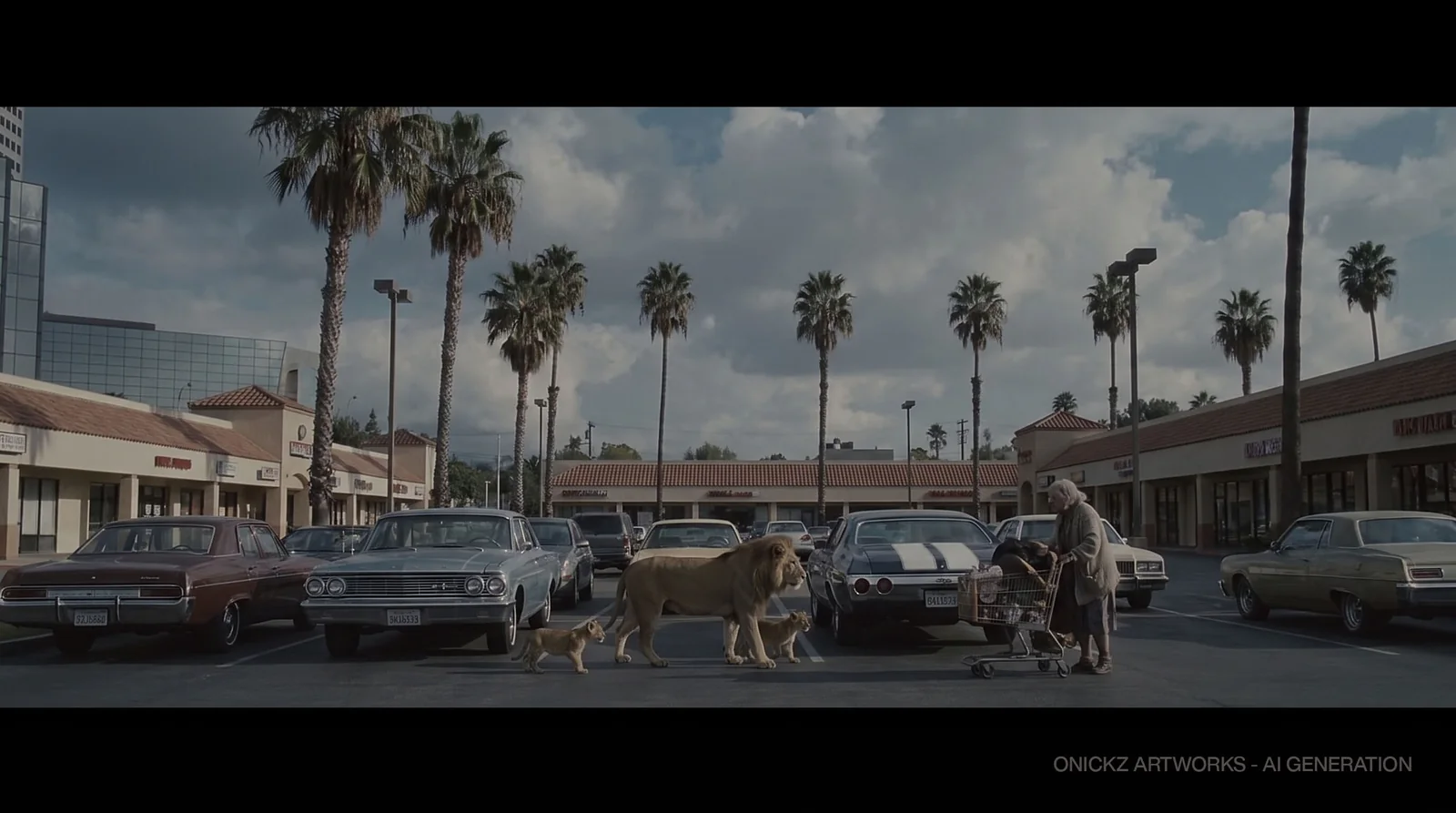 Lions at the parking lot