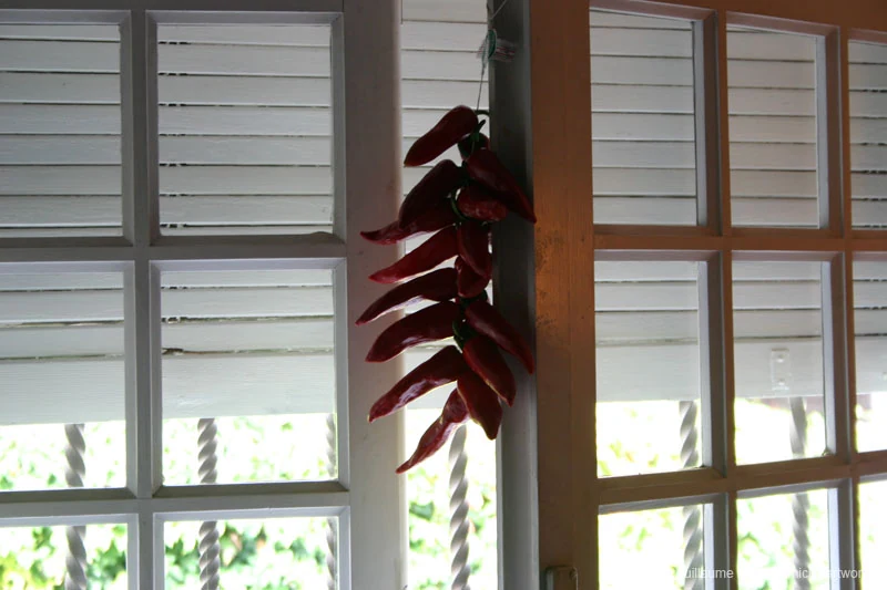 Piments suspendus devant une fenêtre — Biarritz et Pays basque, Guillaume Louyot
