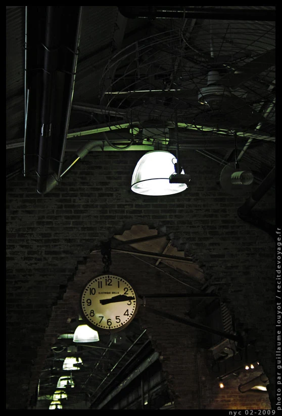 Clock and lamps in the Meatpacking District