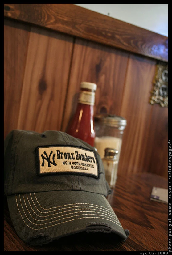 New York cap on a wooden table