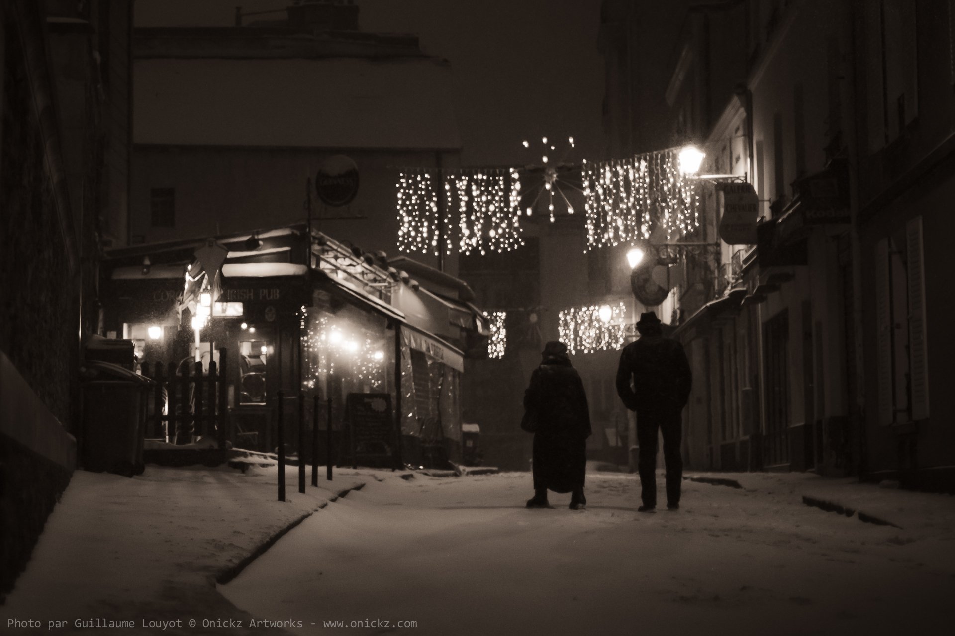 Black night and White snow in Paris